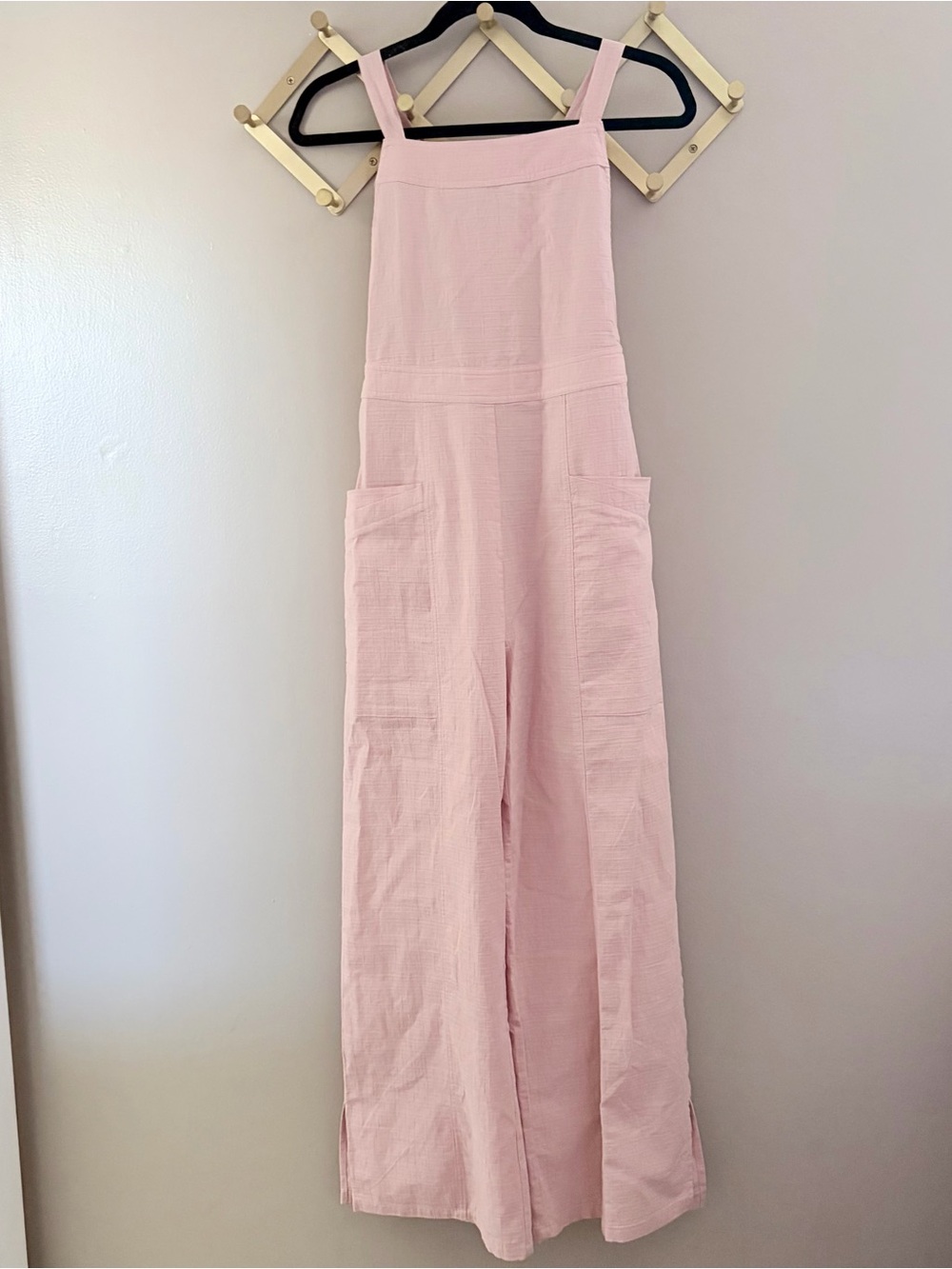 NWT Bohemian Cottagecore Pink Wide Leg Sleeveless Overalls Small